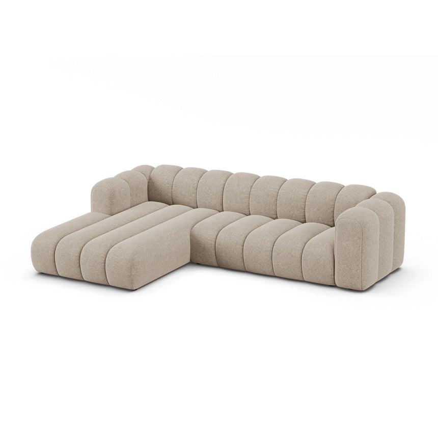 Lupine Modulares 4-Sitzer Ecksofa, Linke Seite, aus Chenille in Dunkelbeige (Eden 4 Beige), 290x177 cm von Micadoni – Bild 4