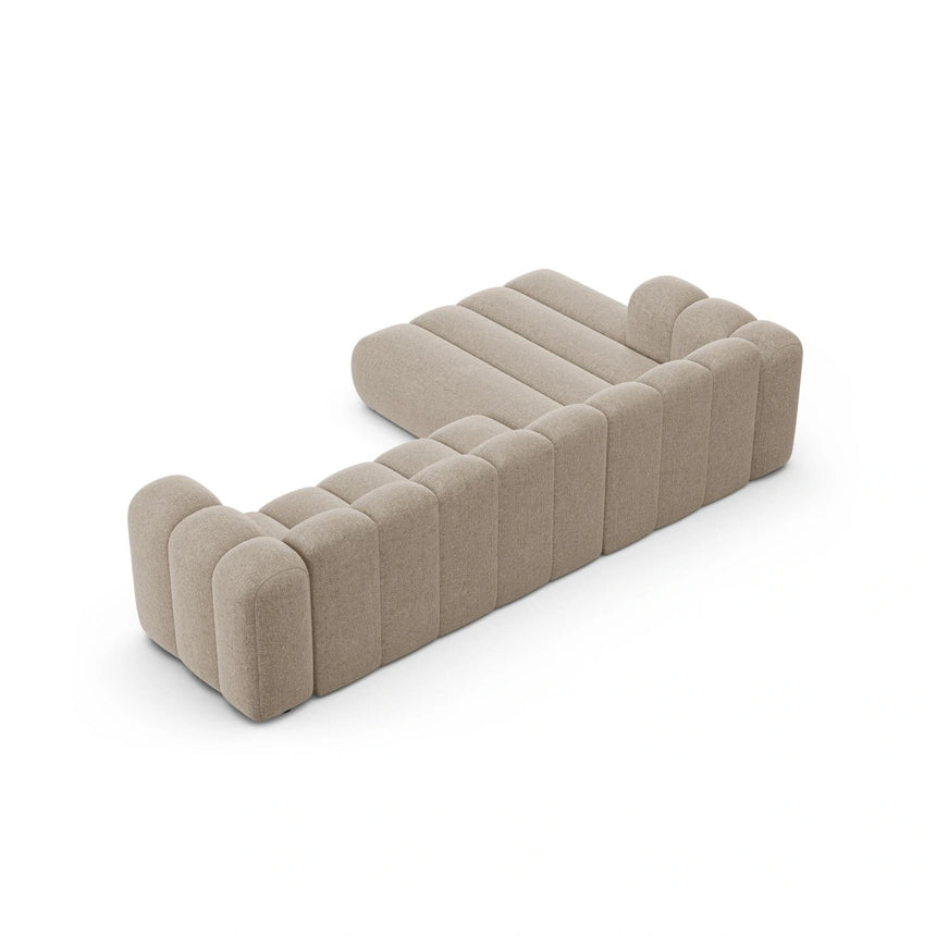 Lupine Modulares 4-Sitzer Ecksofa, Linke Seite, aus Chenille in Dunkelbeige (Eden 4 Beige), 290x177 cm von Micadoni – Bild 6