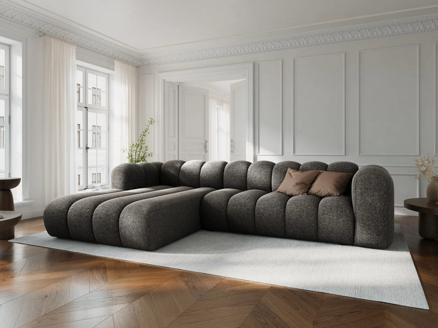 Lupine Modulares 4-Sitzer Ecksofa, Linke Seite, aus Chenille in Dunkelgrau (Eden 20 Graphite), 290x177 cm von Micadoni – Bild 2