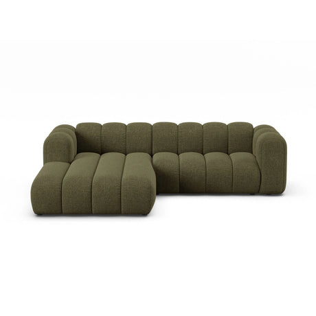 Lupine Modulares 4-Sitzer Ecksofa, Linke Seite, aus Chenille in Grün (Eden 12 Olive), 260x177 cm von Micadoni – Bild 1