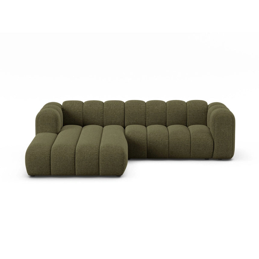 Lupine Modulares 4-Sitzer Ecksofa, Linke Seite, aus Chenille in Grün (Eden 12 Olive), 260x177 cm von Micadoni – Bild 1