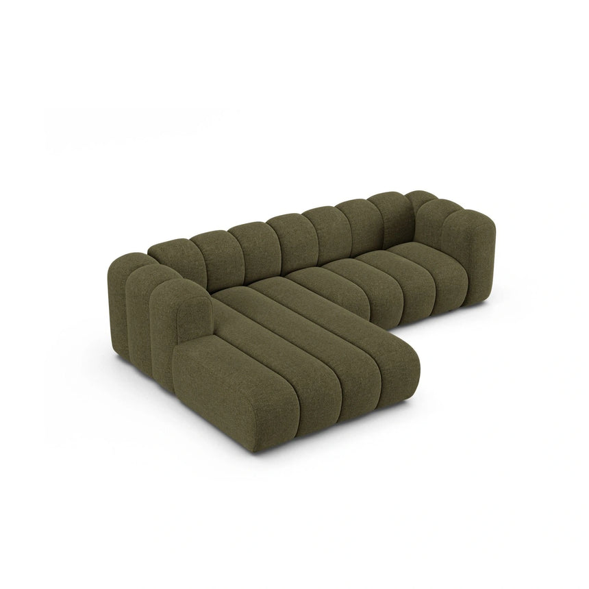 Lupine Modulares 4-Sitzer Ecksofa, Linke Seite, aus Chenille in Grün (Eden 12 Olive), 260x177 cm von Micadoni – Bild 3