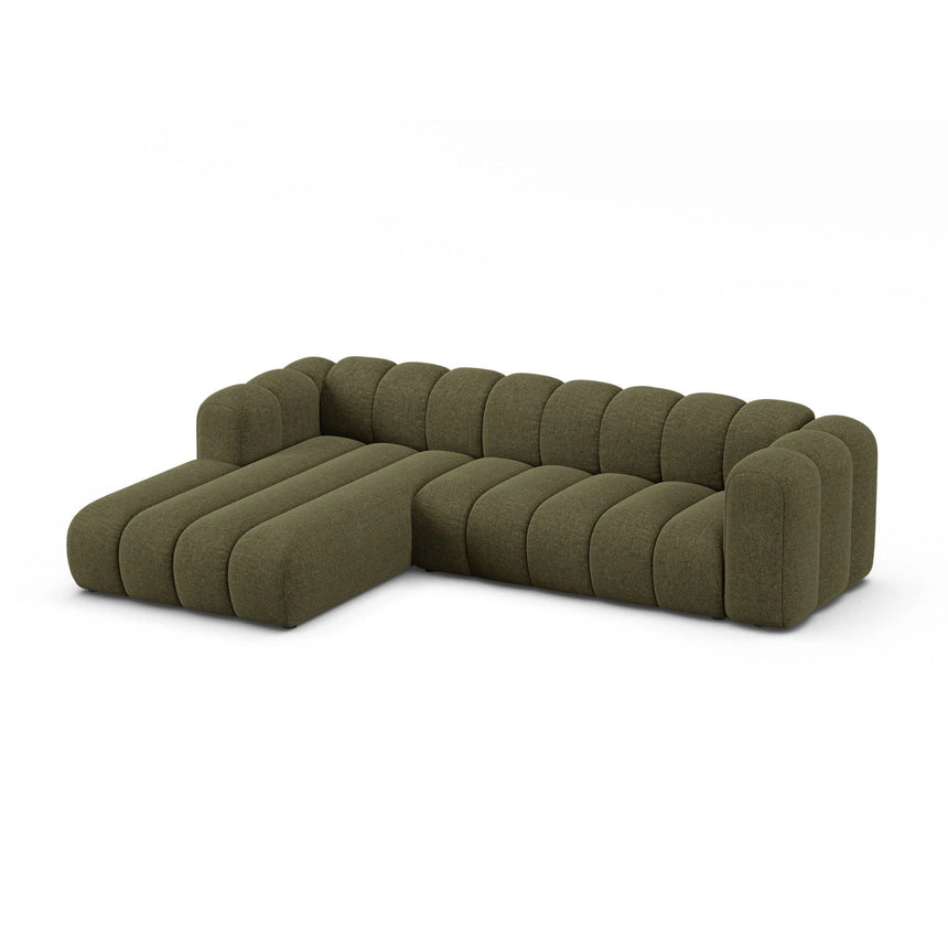 Lupine Modulares 4-Sitzer Ecksofa, Linke Seite, aus Chenille in Grün (Eden 12 Olive), 290x177 cm von Micadoni – Bild 4