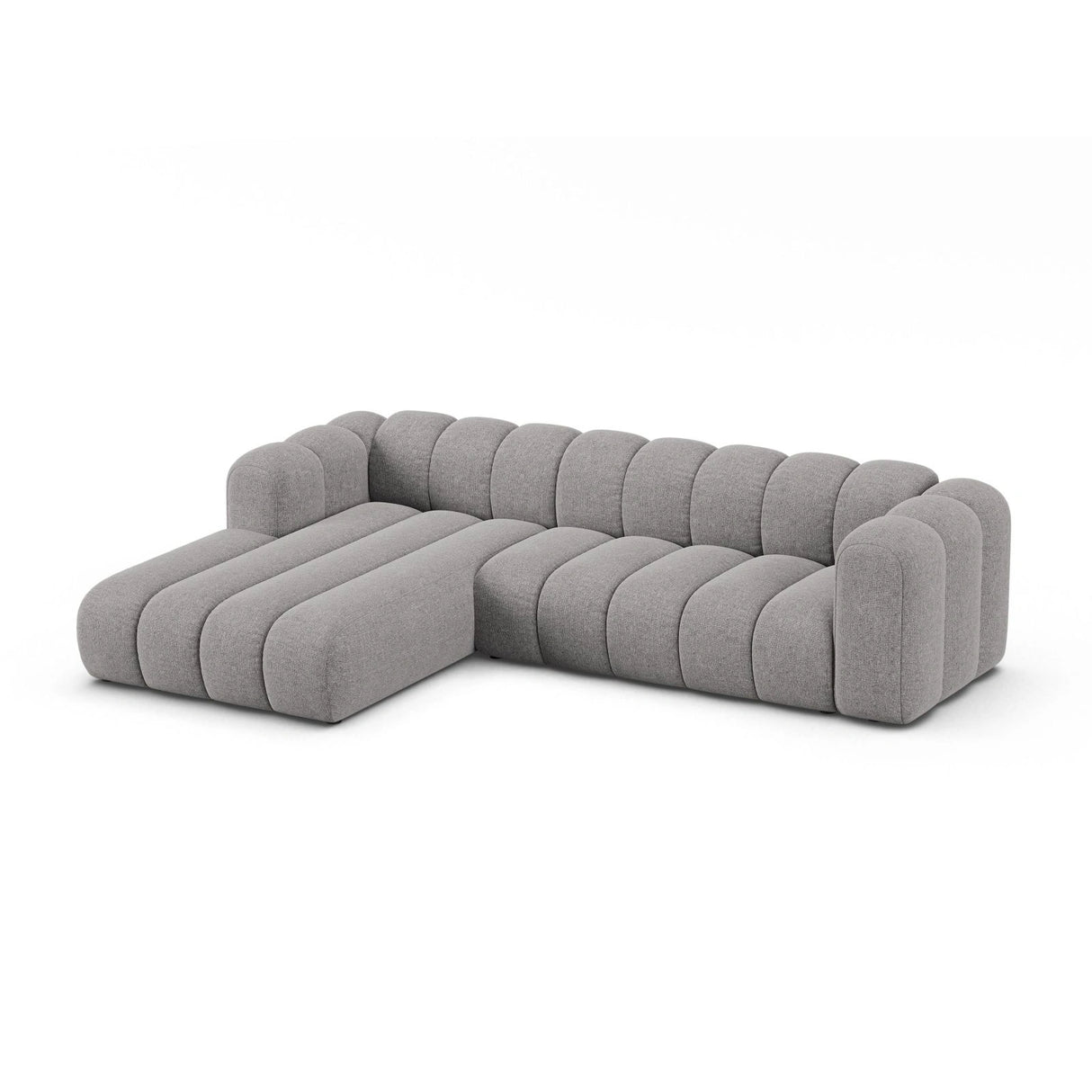 Lupine Modulares 4-Sitzer Ecksofa, Linke Seite, aus Chenille in Hellgrau (Eden 18 Grey), 290x177 cm von Micadoni – Bild 4
