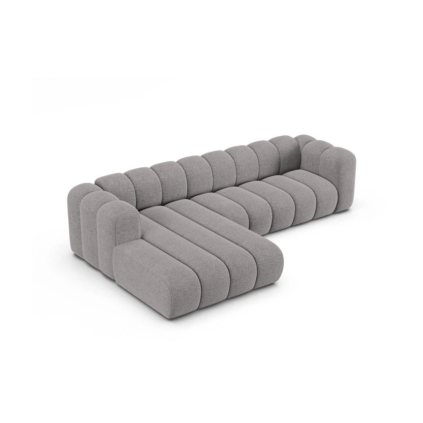 Lupine Modulares 4-Sitzer Ecksofa, Linke Seite, aus Chenille in Hellgrau (Eden 18 Grey), 290x177 cm von Micadoni – Bild 5