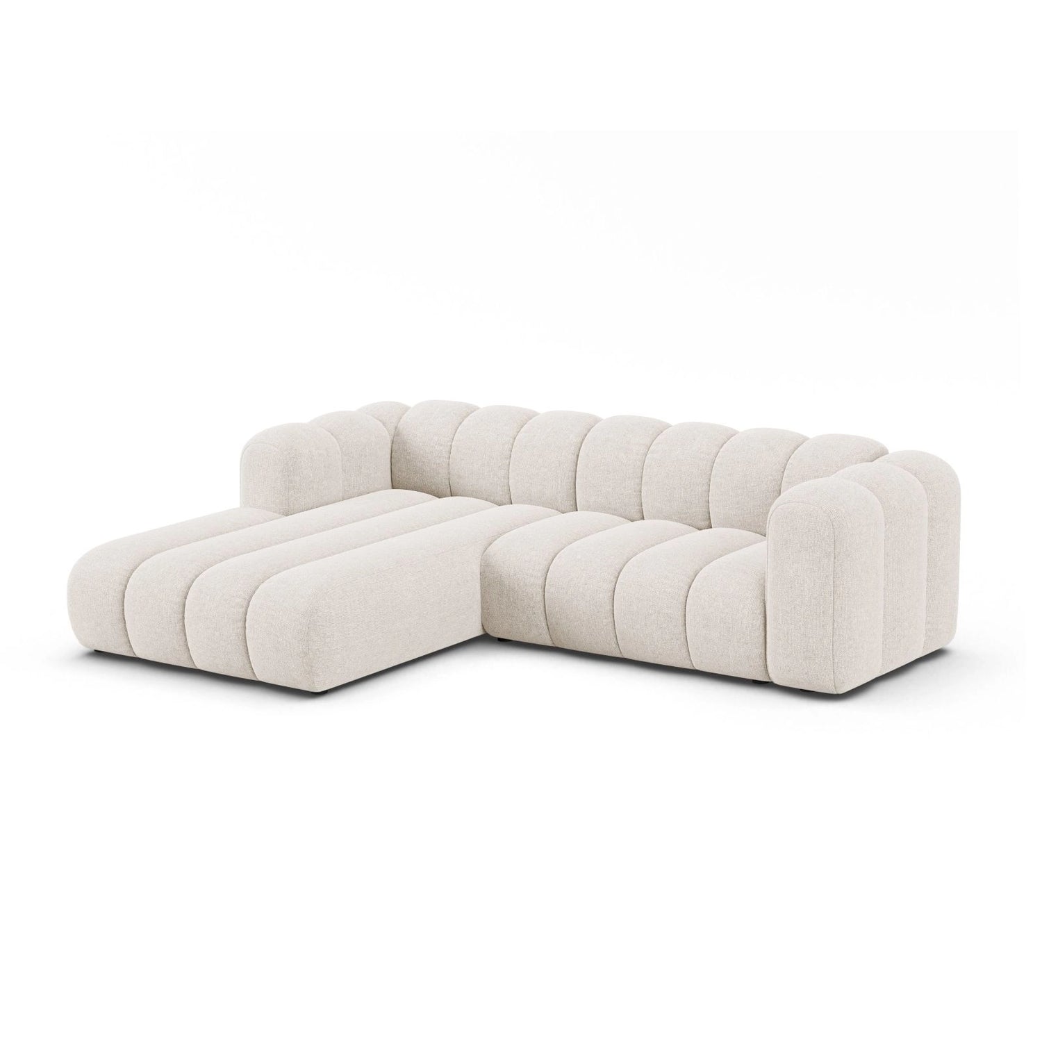 Lupine Modulares 4-Sitzer Ecksofa, Linke Seite, aus Chenille in Leichtes Beige (Eden 2 Pearl), 260x177 cm von Micadoni – Bild 2