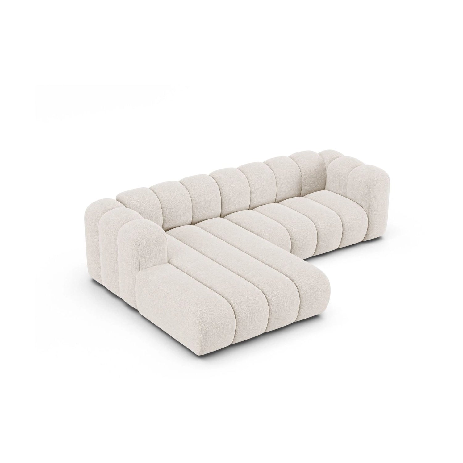 Lupine Modulares 4-Sitzer Ecksofa, Linke Seite, aus Chenille in Leichtes Beige (Eden 2 Pearl), 260x177 cm von Micadoni – Bild 3
