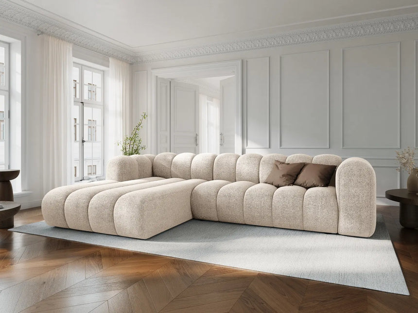Lupine Modulares 4-Sitzer Ecksofa, Linke Seite, aus Chenille in Leichtes Beige (Eden 2 Pearl), 290x177 cm von Micadoni – Bild 2