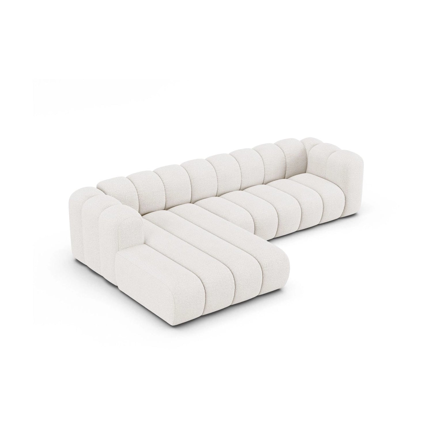 Lupine Modulares 4-Sitzer Ecksofa, Linke Seite, aus Samt, Chenille oder Boucle, 290x177 cm von Micadoni – Bild 4