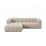Lupine Modulares 4-Sitzer Ecksofa, Linke Seite, aus Samt in Beige (Salvador 1), 260x177 cm von Micadoni – Bild 1