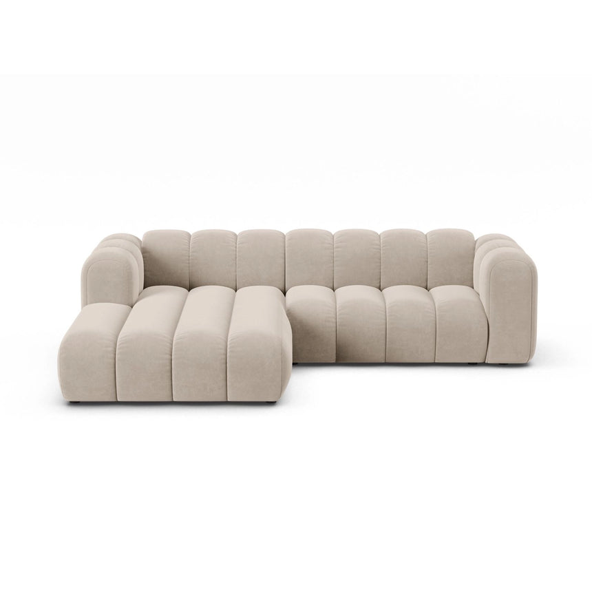 Lupine Modulares 4-Sitzer Ecksofa, Linke Seite, aus Samt in Beige (Salvador 1), 260x177 cm von Micadoni – Bild 1