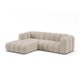 Lupine Modulares 4-Sitzer Ecksofa, Linke Seite, aus Samt in Beige (Salvador 1), 260x177 cm von Micadoni – Bild 2