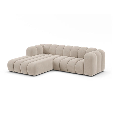 Lupine Modulares 4-Sitzer Ecksofa, Linke Seite, aus Samt in Beige (Salvador 1), 260x177 cm von Micadoni – Bild 2