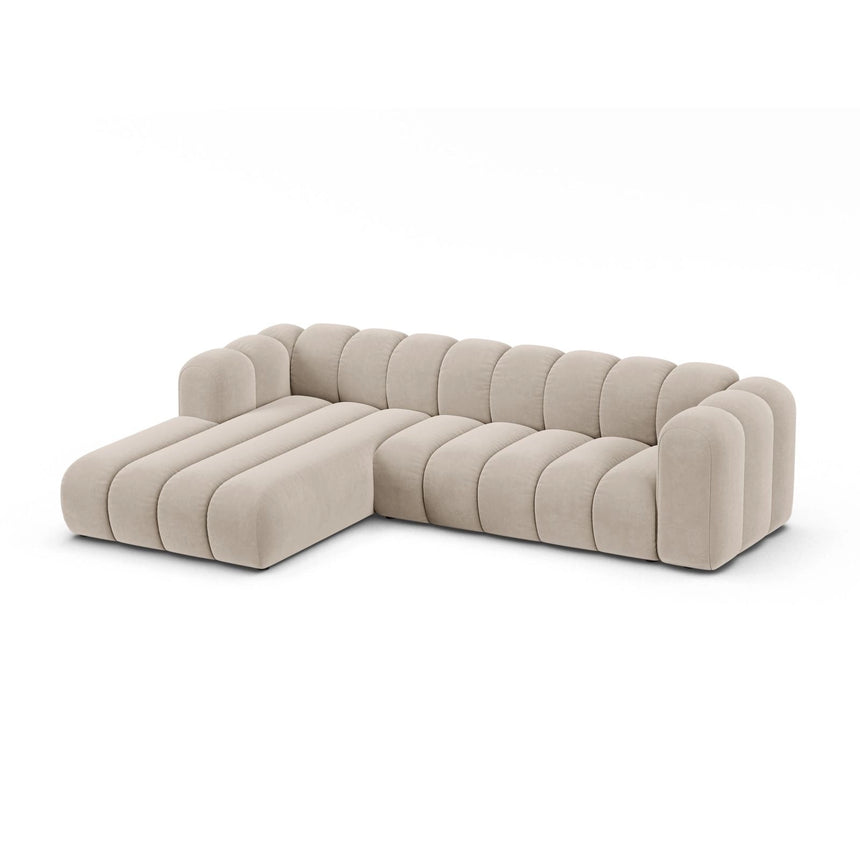 Lupine Modulares 4-Sitzer Ecksofa, Linke Seite, aus Samt in Beige (Salvador 1), 290x177 cm von Micadoni – Bild 3