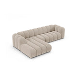 Lupine Modulares 4-Sitzer Ecksofa, Linke Seite, aus Samt in Beige (Salvador 1), 290x177 cm von Micadoni – Bild 4