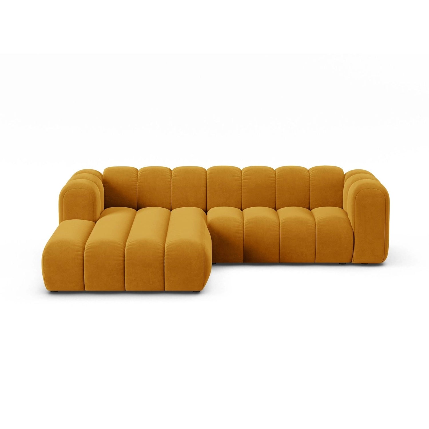 Lupine Modulares 4-Sitzer Ecksofa, Linke Seite, aus Samt in Gelb (Salvador 10), 260x177 cm von Micadoni – Bild 1