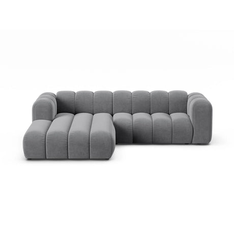Lupine Modulares 4-Sitzer Ecksofa, Linke Seite, aus Samt in Grau (Salvador 17), 260x177 cm von Micadoni – Bild 1
