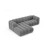 Lupine Modulares 4-Sitzer Ecksofa, Linke Seite, aus Samt in Grau (Salvador 17), 260x177 cm von Micadoni – Bild 3