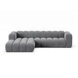 Lupine Modulares 4-Sitzer Ecksofa, Linke Seite, aus Samt in Grau (Salvador 17), 290x177 cm von Micadoni – Bild 1
