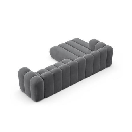 Lupine Modulares 4-Sitzer Ecksofa, Linke Seite, aus Samt in Grau (Salvador 17), 290x177 cm von Micadoni – Bild 5