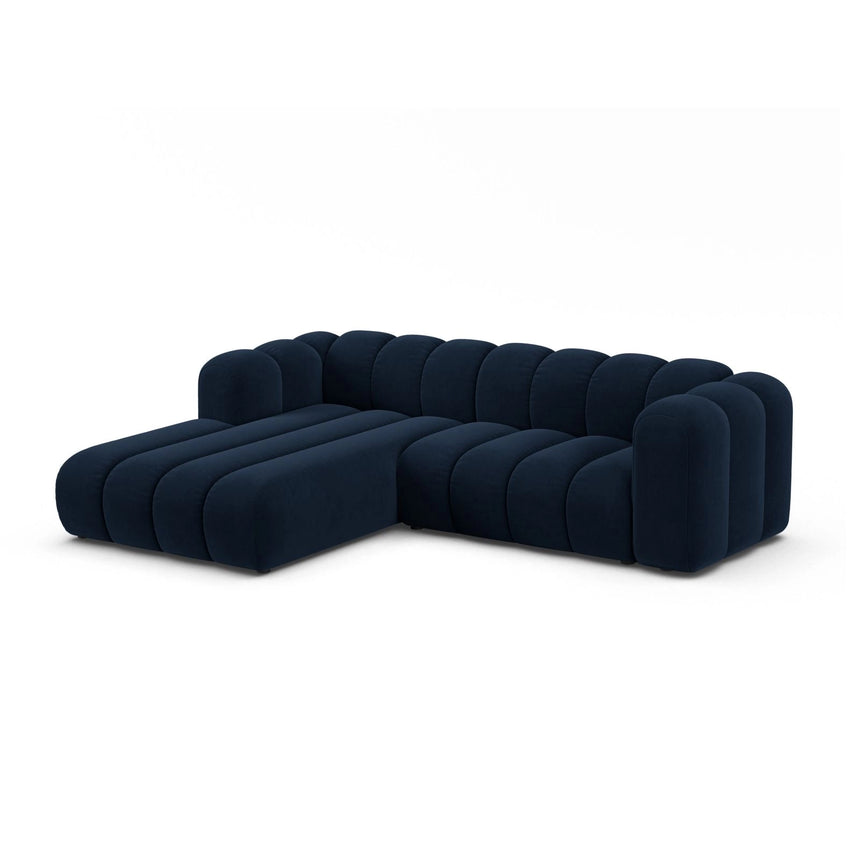 Lupine Modulares 4-Sitzer Ecksofa, Linke Seite, aus Samt in Königsblau (Salvador 5), 260x177 cm von Micadoni – Bild 2