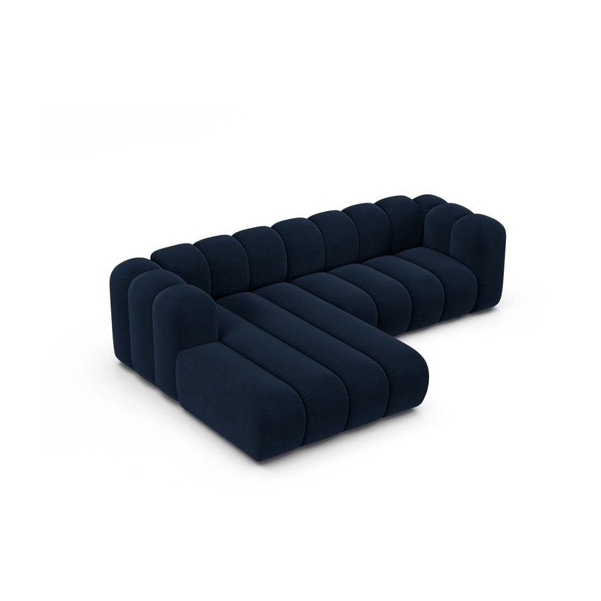 Lupine Modulares 4-Sitzer Ecksofa, Linke Seite, aus Samt in Königsblau (Salvador 5), 260x177 cm von Micadoni – Bild 3