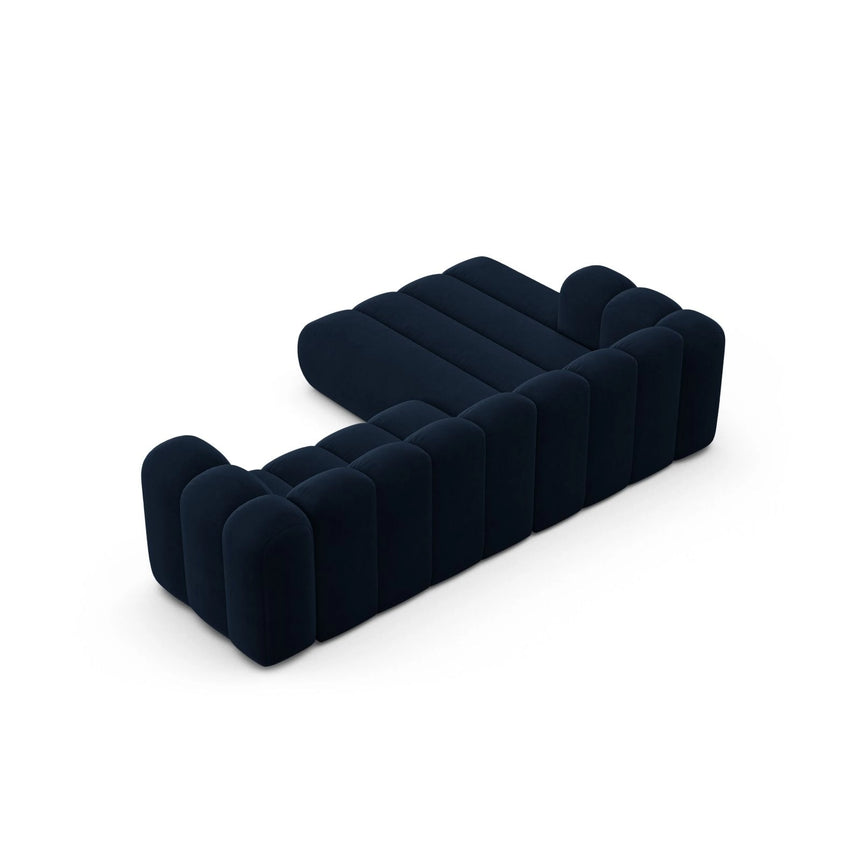 Lupine Modulares 4-Sitzer Ecksofa, Linke Seite, aus Samt in Königsblau (Salvador 5), 260x177 cm von Micadoni – Bild 4