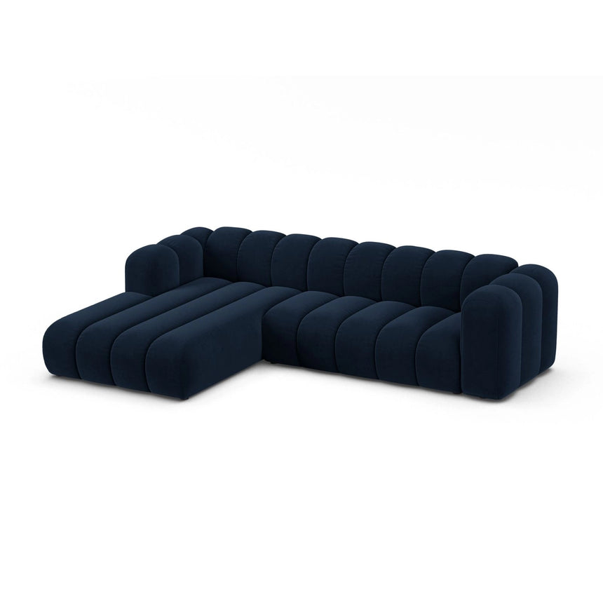 Lupine Modulares 4-Sitzer Ecksofa, Linke Seite, aus Samt in Königsblau (Salvador 5), 290x177 cm von Micadoni – Bild 3