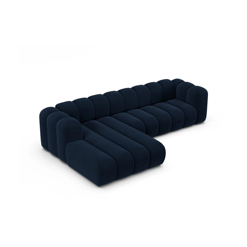 Lupine Modulares 4-Sitzer Ecksofa, Linke Seite, aus Samt in Königsblau (Salvador 5), 290x177 cm von Micadoni – Bild 4
