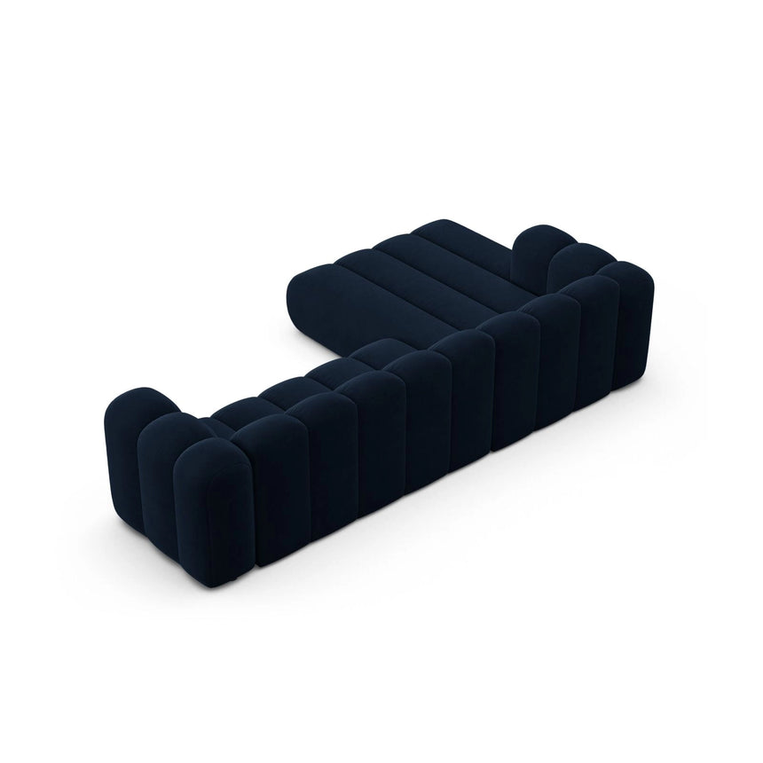 Lupine Modulares 4-Sitzer Ecksofa, Linke Seite, aus Samt in Königsblau (Salvador 5), 290x177 cm von Micadoni – Bild 5