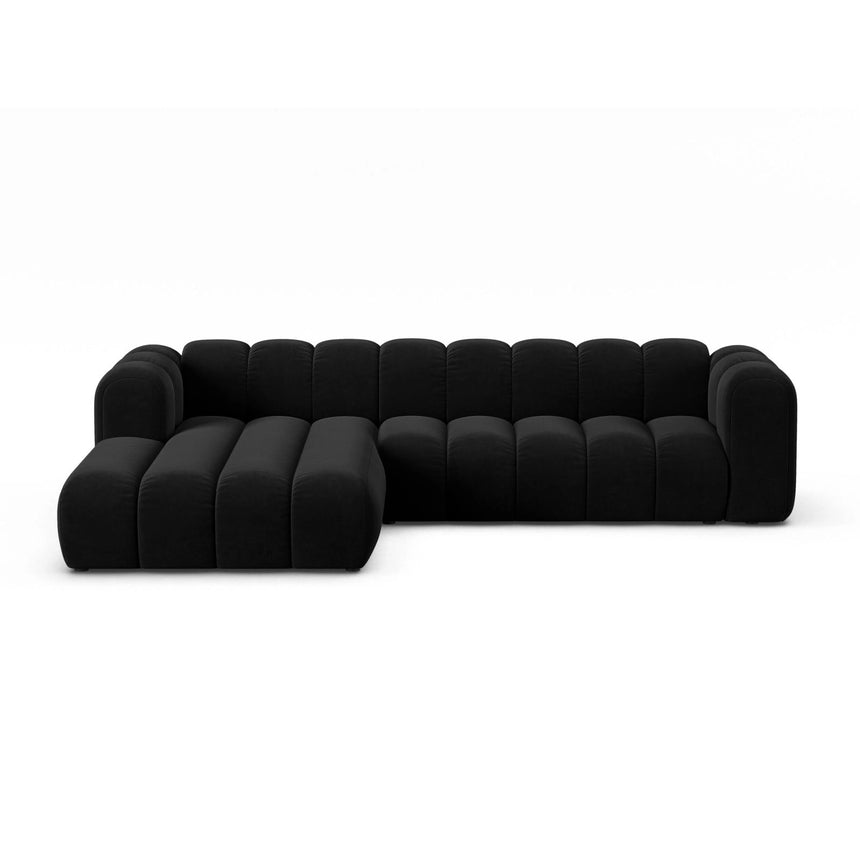 Lupine Modulares 4-Sitzer Ecksofa, Linke Seite, aus Samt in Schwarz (Salvador 19), 290x177 cm von Micadoni – Bild 1