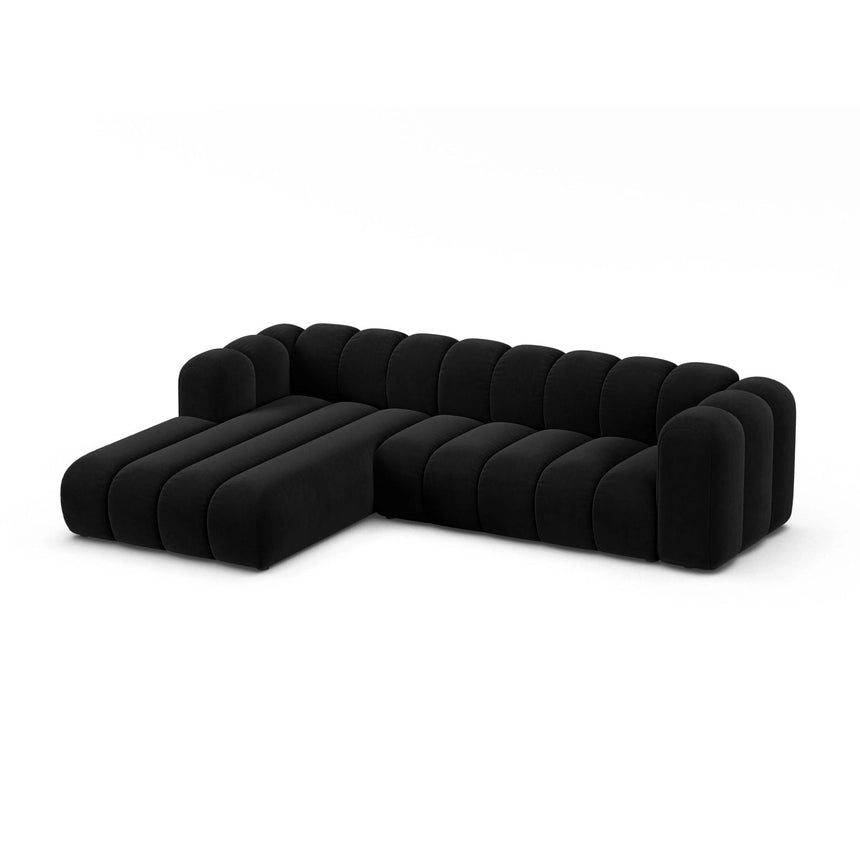 Lupine Modulares 4-Sitzer Ecksofa, Linke Seite, aus Samt in Schwarz (Salvador 19), 290x177 cm von Micadoni – Bild 3