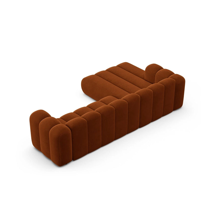 Lupine Modulares 4-Sitzer Ecksofa, Linke Seite, aus Samt in Terrakotta (Salvador 14), 290x177 cm von Micadoni – Bild 5