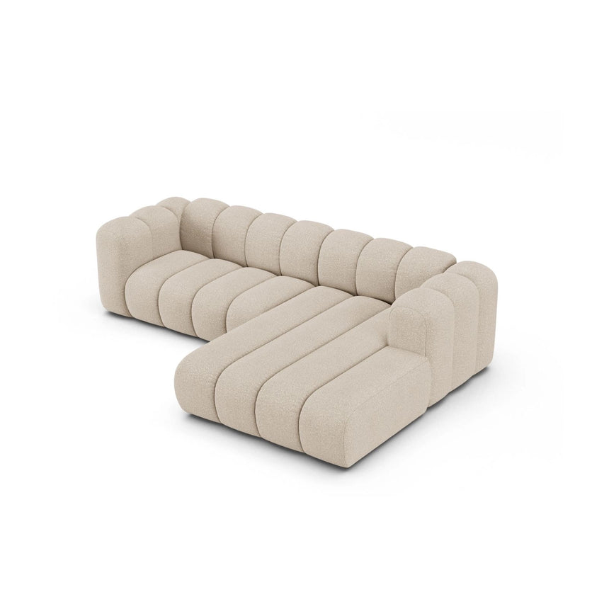 Lupine Modulares 4-Sitzer Ecksofa, Rechte Seite, aus Boucle in Beige (Baloo 2074), 260x177 cm von Micadoni – Bild 3