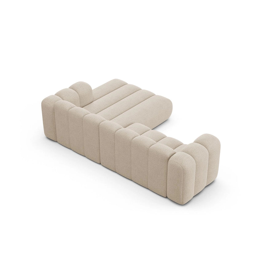 Lupine Modulares 4-Sitzer Ecksofa, Rechte Seite, aus Boucle in Beige (Baloo 2074), 260x177 cm von Micadoni – Bild 4