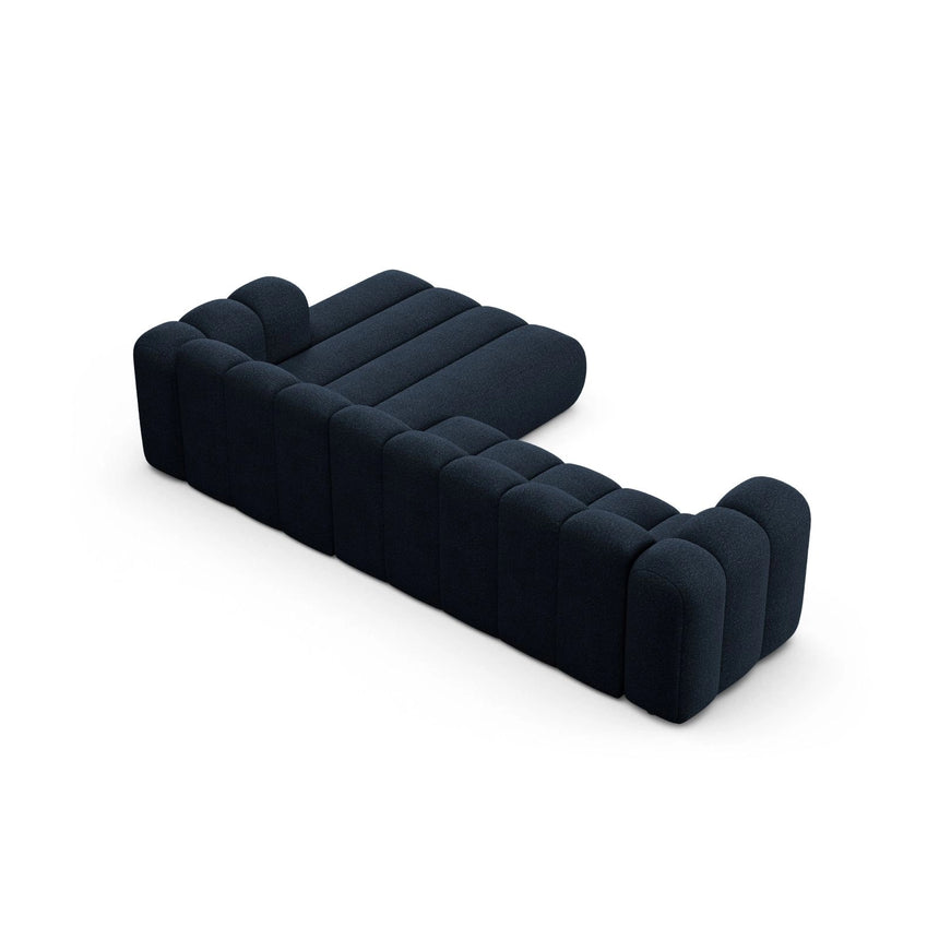 Lupine Modulares 4-Sitzer Ecksofa, Rechte Seite, aus Boucle in Dunkelblau (Baloo 2088), 290x177 cm von Micadoni – Bild 5