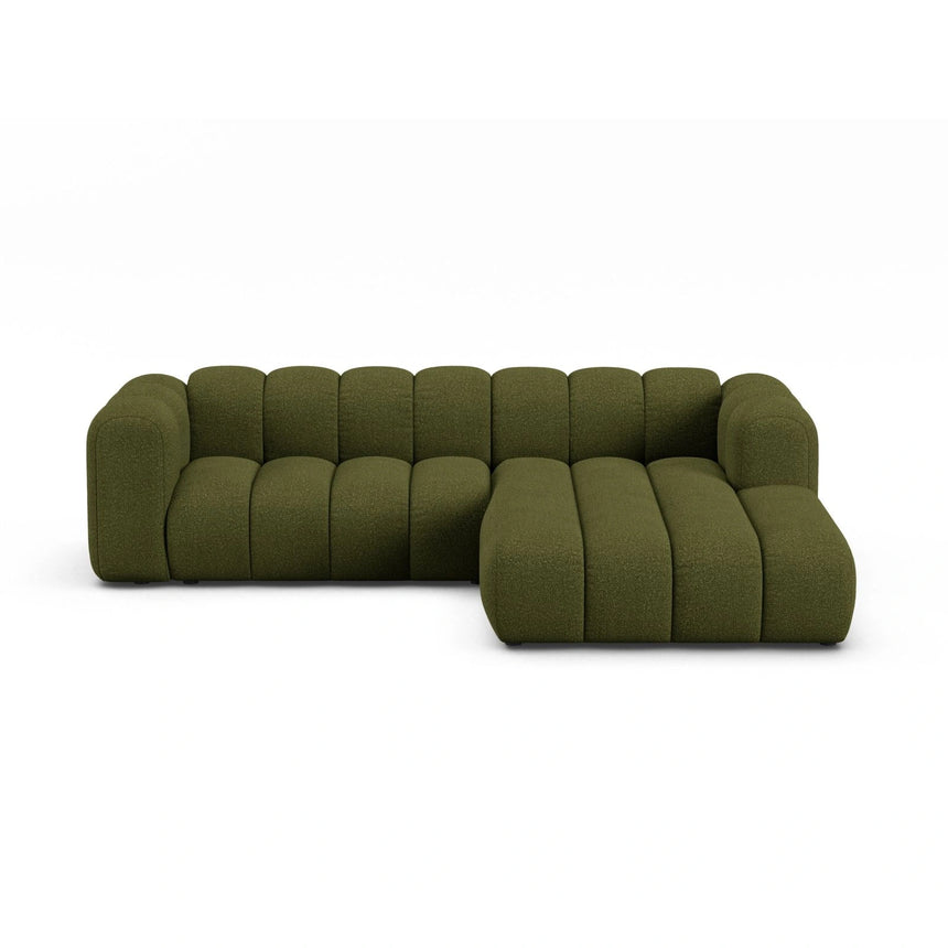 Lupine Modulares 4-Sitzer Ecksofa, Rechte Seite, aus Boucle in Dunkles olivgrün (Baloo 2090), 260x177 cm von Micadoni – Bild 1