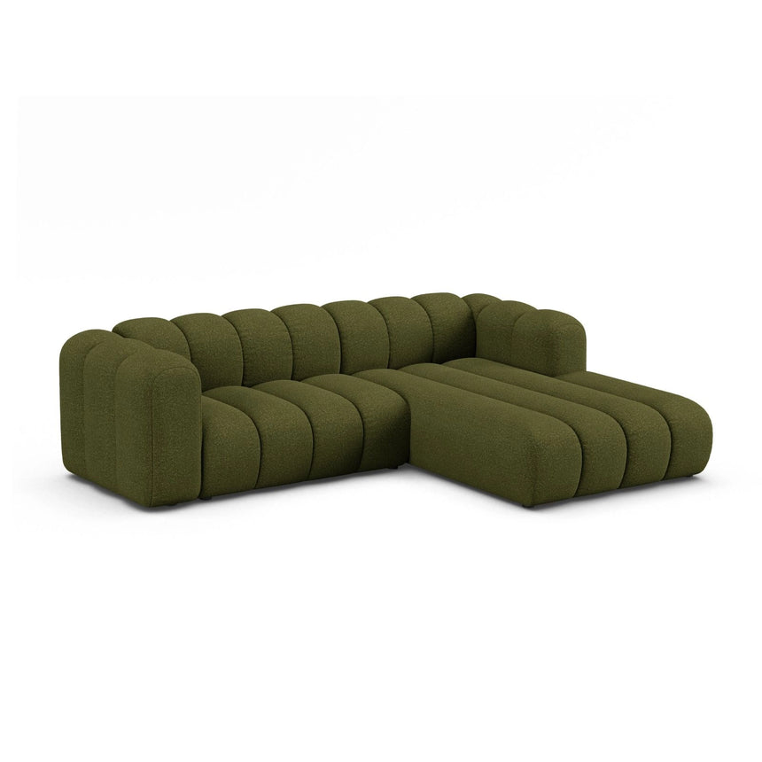 Lupine Modulares 4-Sitzer Ecksofa, Rechte Seite, aus Boucle in Dunkles olivgrün (Baloo 2090), 260x177 cm von Micadoni – Bild 2
