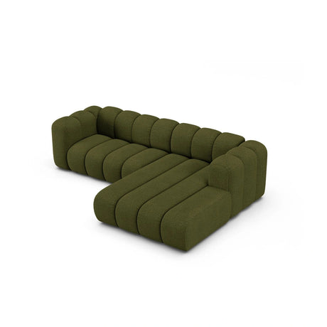 Lupine Modulares 4-Sitzer Ecksofa, Rechte Seite, aus Boucle in Dunkles olivgrün (Baloo 2090), 260x177 cm von Micadoni – Bild 3