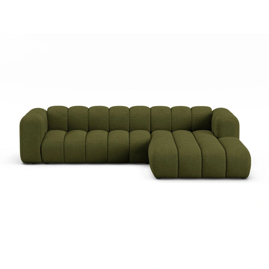 Lupine Modulares 4-Sitzer Ecksofa, Rechte Seite, aus Boucle in Dunkles olivgrün (Baloo 2090), 290x177 cm von Micadoni – Bild 1