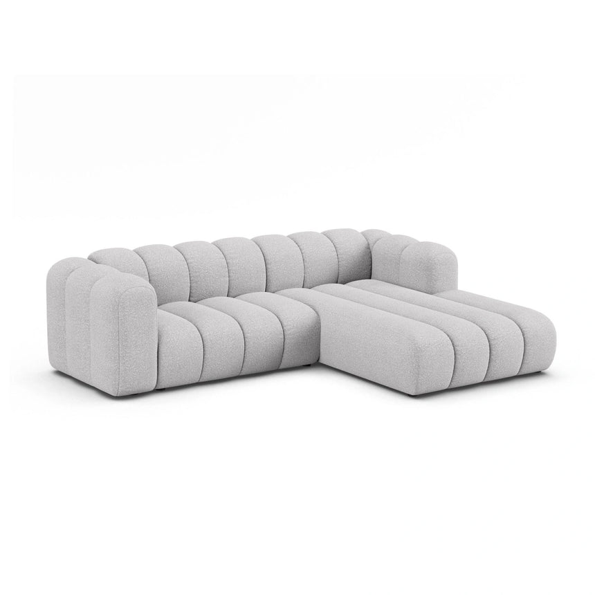 Lupine Modulares 4-Sitzer Ecksofa, Rechte Seite, aus Boucle in Hellgrau (Baloo 2085), 260x177 cm von Micadoni – Bild 2