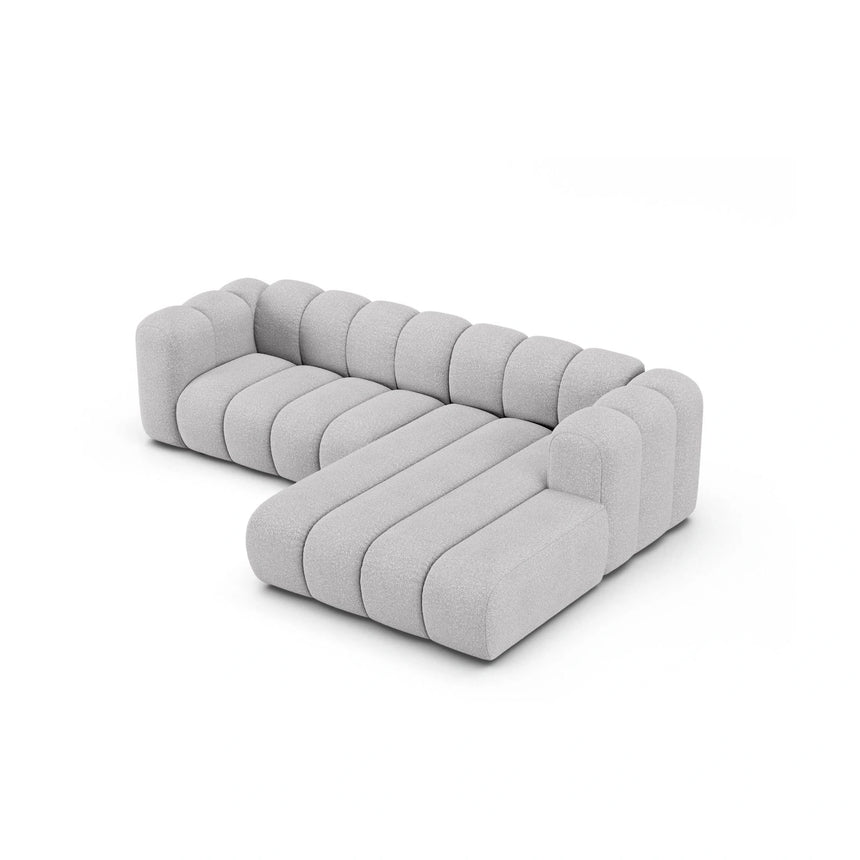 Lupine Modulares 4-Sitzer Ecksofa, Rechte Seite, aus Boucle in Hellgrau (Baloo 2085), 260x177 cm von Micadoni – Bild 3