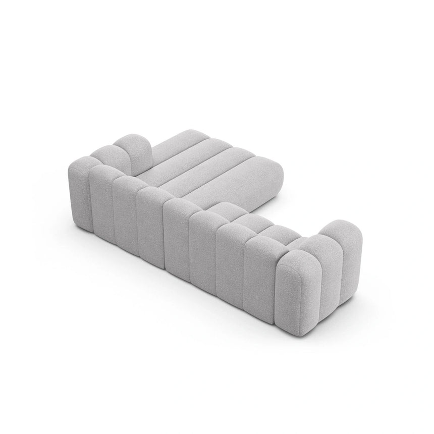 Lupine Modulares 4-Sitzer Ecksofa, Rechte Seite, aus Boucle in Hellgrau (Baloo 2085), 260x177 cm von Micadoni – Bild 4