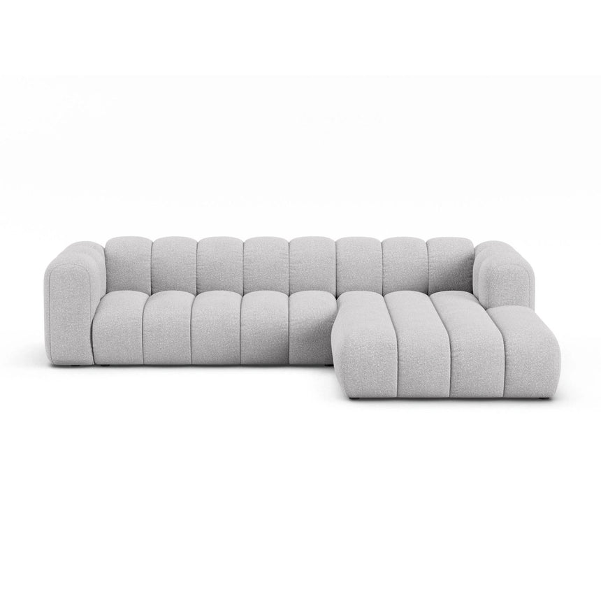 Lupine Modulares 4-Sitzer Ecksofa, Rechte Seite, aus Boucle in Hellgrau (Baloo 2085), 290x177 cm von Micadoni – Bild 1