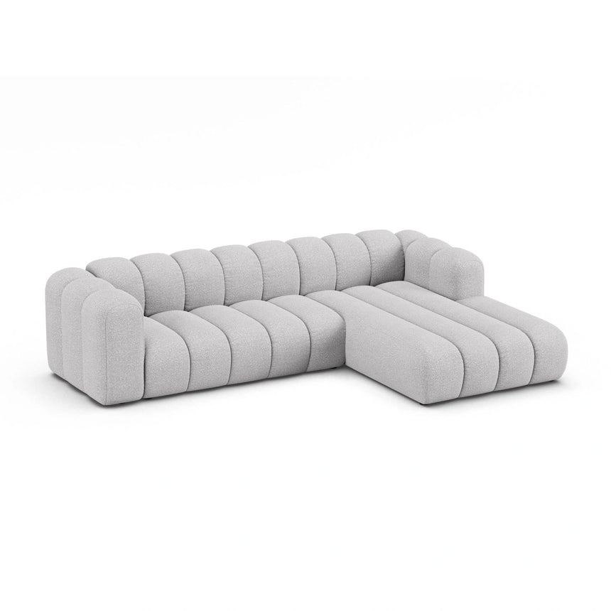 Lupine Modulares 4-Sitzer Ecksofa, Rechte Seite, aus Boucle in Hellgrau (Baloo 2085), 290x177 cm von Micadoni – Bild 3