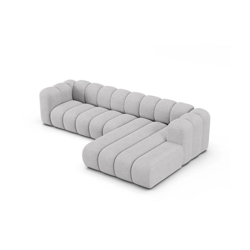 Lupine Modulares 4-Sitzer Ecksofa, Rechte Seite, aus Boucle in Hellgrau (Baloo 2085), 290x177 cm von Micadoni – Bild 4