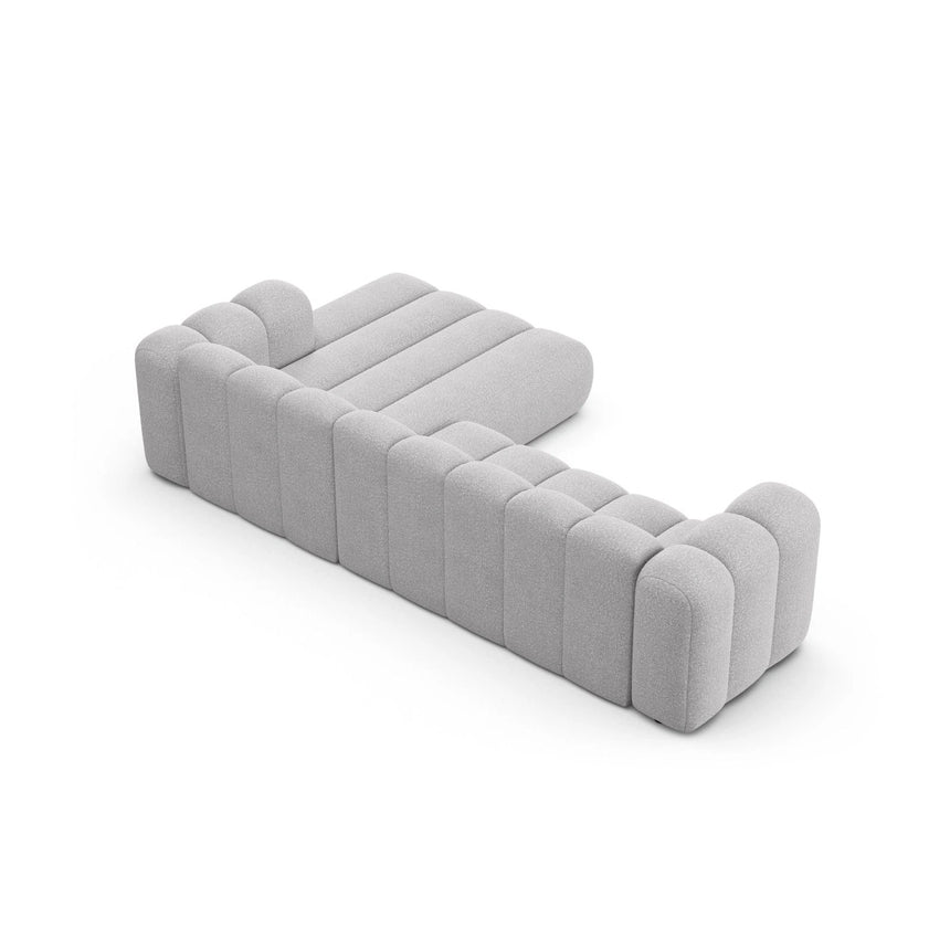 Lupine Modulares 4-Sitzer Ecksofa, Rechte Seite, aus Boucle in Hellgrau (Baloo 2085), 290x177 cm von Micadoni – Bild 5