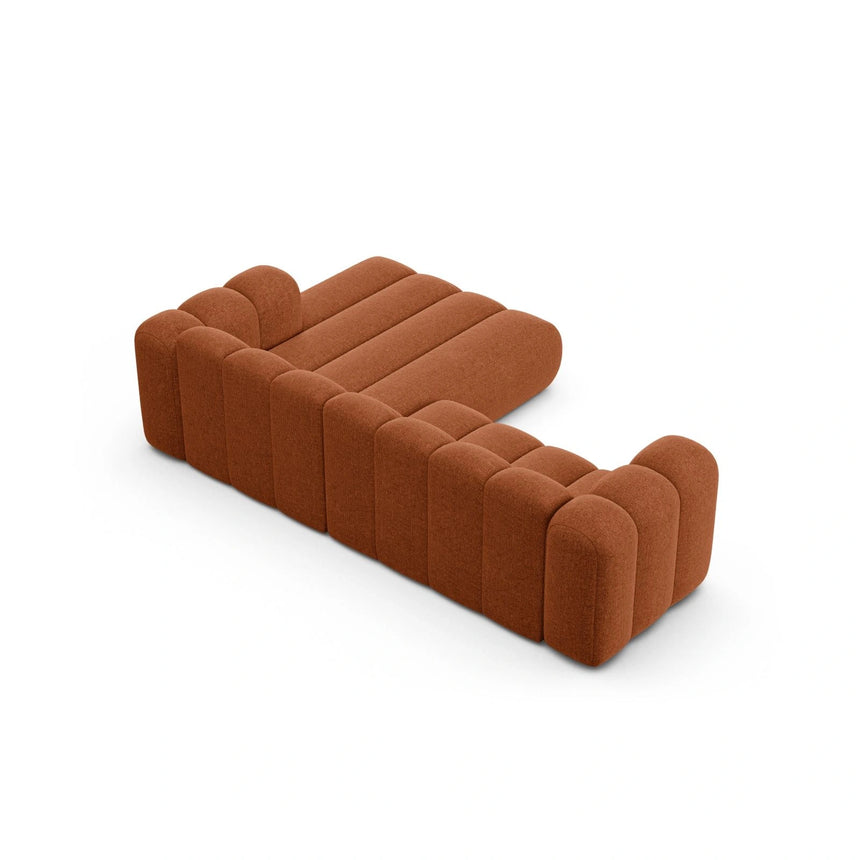 Lupine Modulares 4-Sitzer Ecksofa, Rechte Seite, aus Chenille in Brick (Eden 10 Terra), 260x177 cm von Micadoni – Bild 4