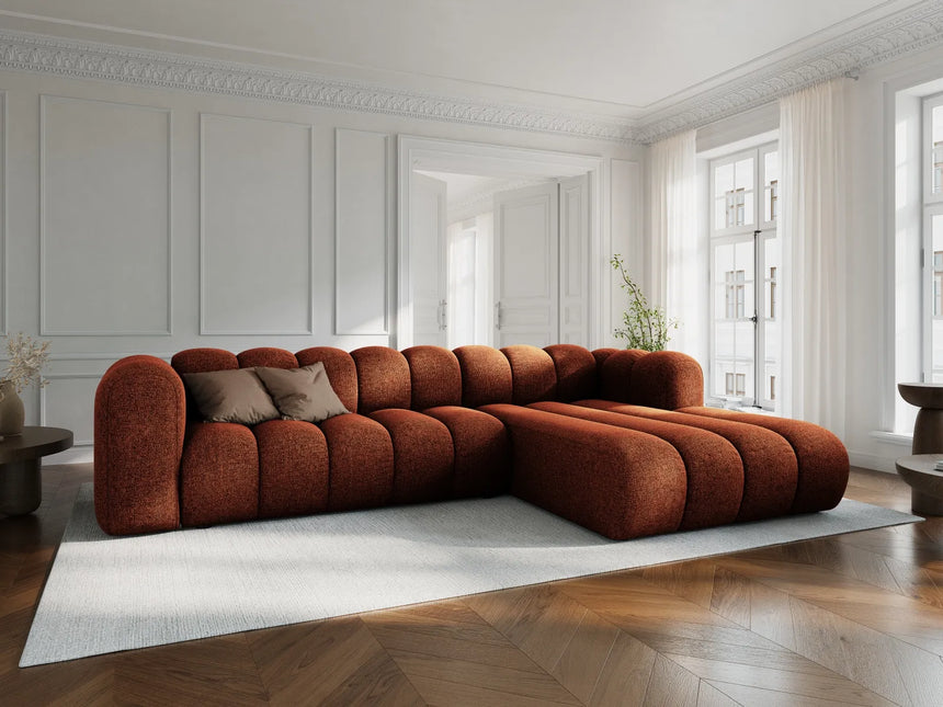 Lupine Modulares 4-Sitzer Ecksofa, Rechte Seite, aus Chenille in Brick (Eden 10 Terra), 290x177 cm von Micadoni – Bild 2