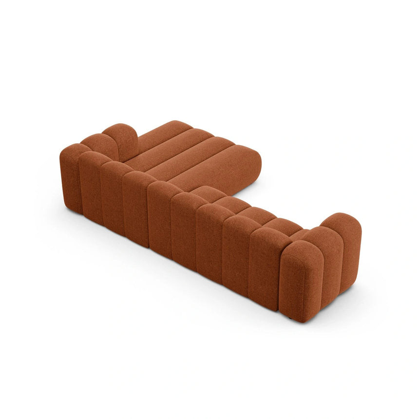 Lupine Modulares 4-Sitzer Ecksofa, Rechte Seite, aus Chenille in Brick (Eden 10 Terra), 290x177 cm von Micadoni – Bild 6